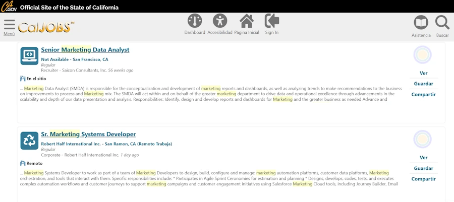 CalJOBS busqueda empleo