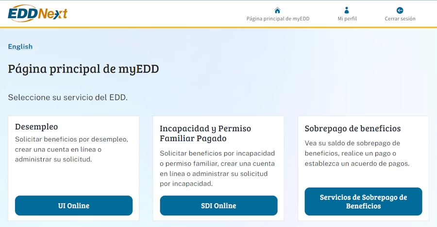 Mi cuenta de EDD online en español | Desempleo, UI login